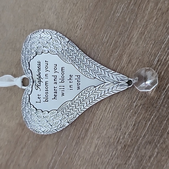 Let Happiness Blossom Angel Wing Wrapped Heart Ornament – By Ganz - Picture 2 of 6